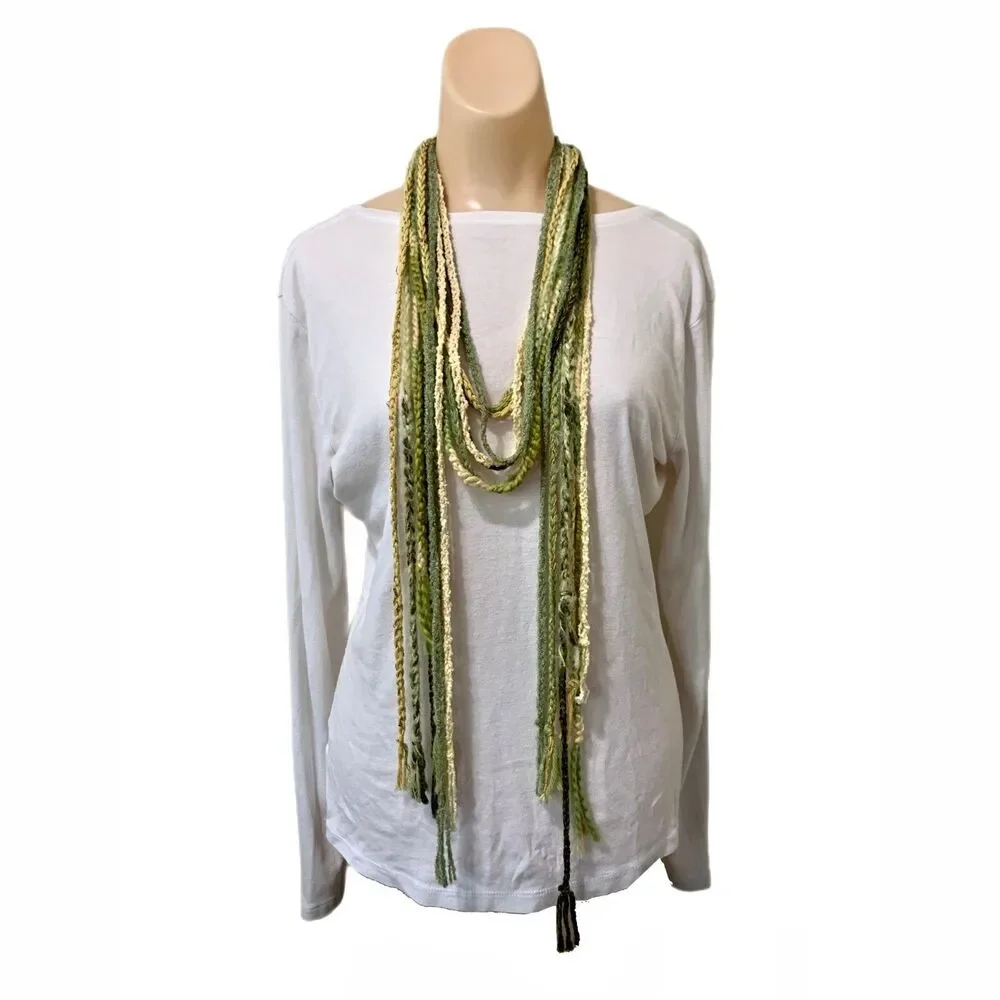 Womens Fairy Grunge Scarf Necklace Funky Boho Earthy Granola Cottage Whimsy
